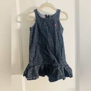 Ralph Lauren Navy Ruffle Hem Dress 2T